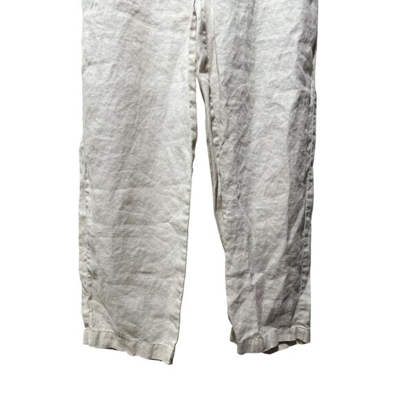 Quince 100% Linen Flare Pants Womens Small Beige Elastic Waist Coastal Lagenlook - Picture 8 of 12